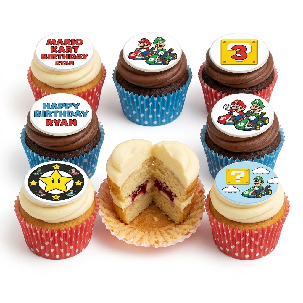 Mario Kart Birthday Cupcakes