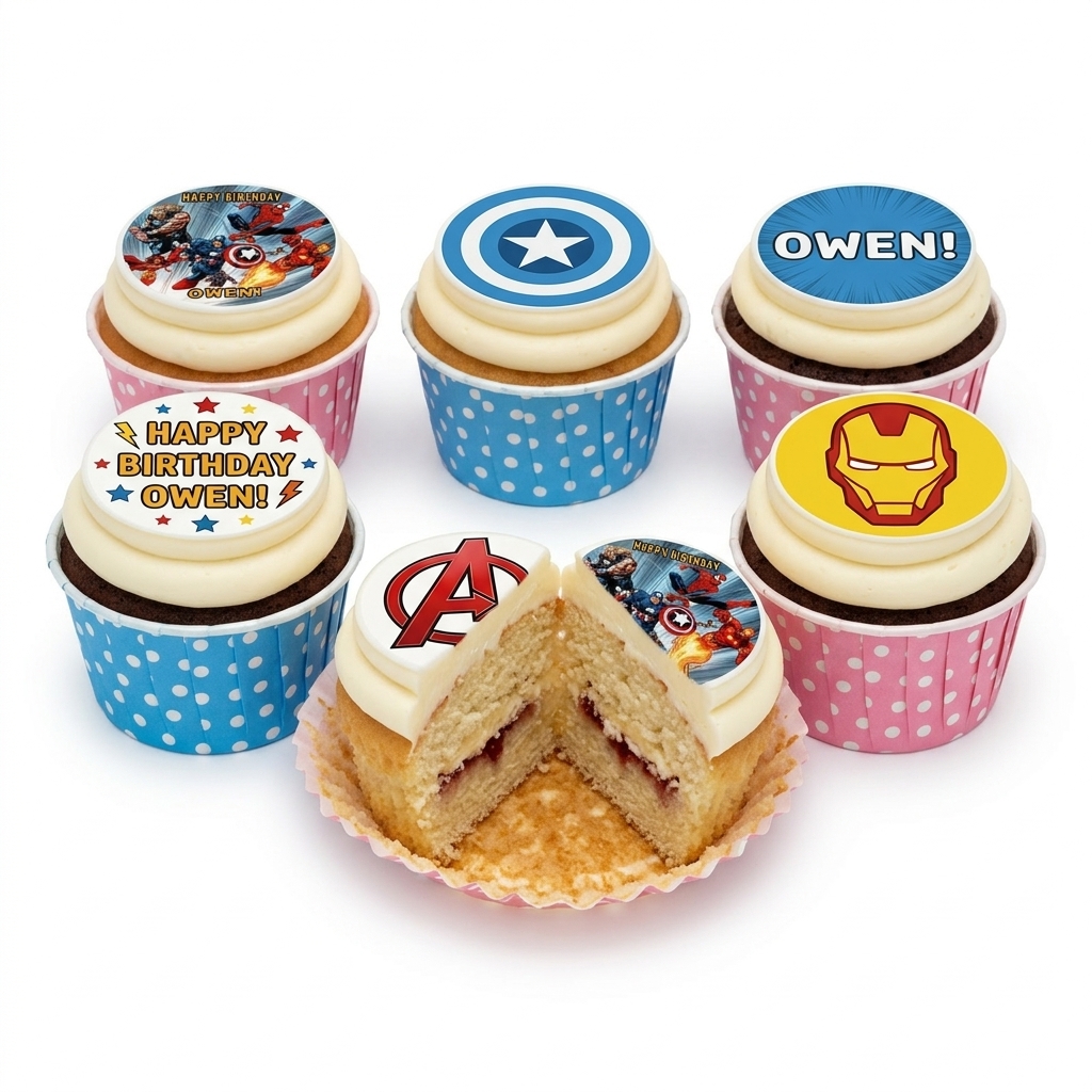Marvel Avengers Superhero Birthday Cupcakes