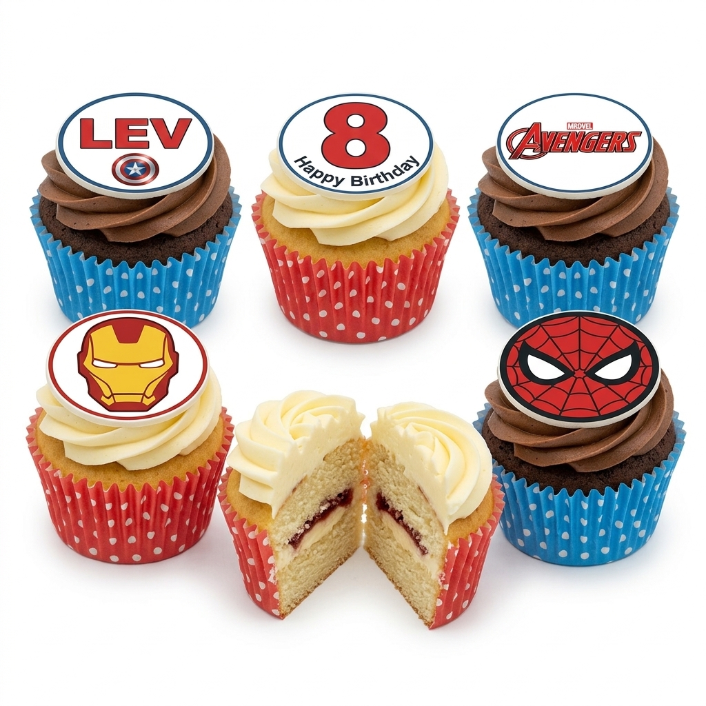 Marvel Superhero Birthday Cupcakes