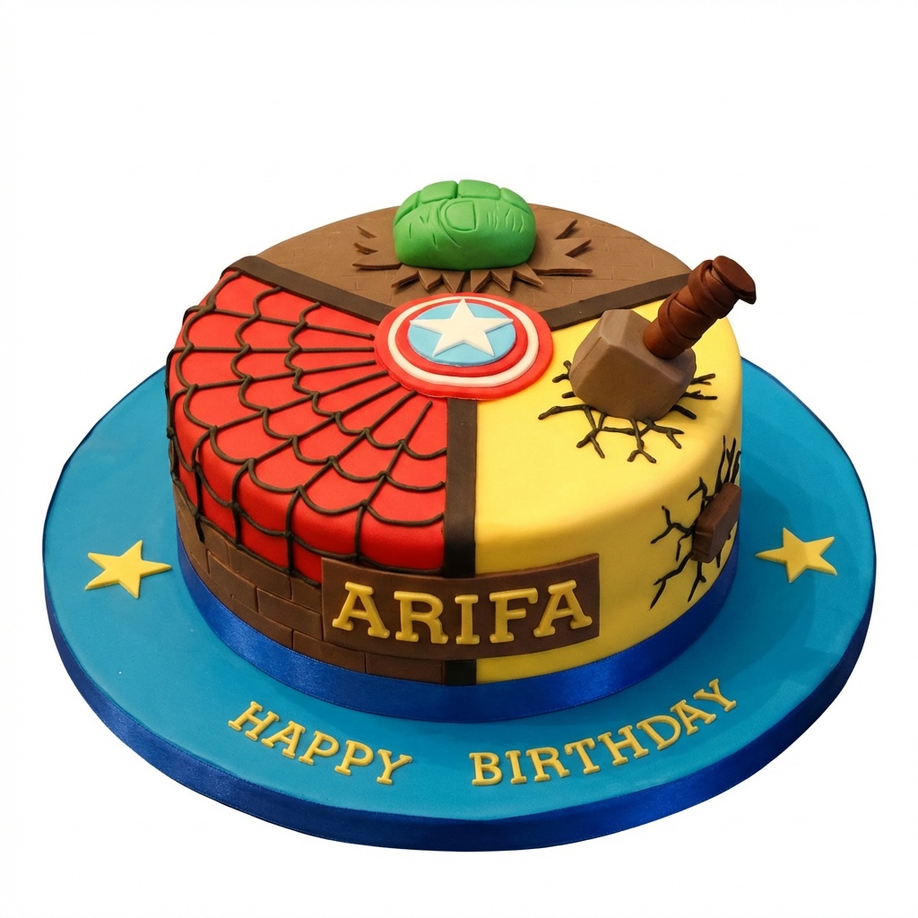Avengers Superhero Birthday Cake