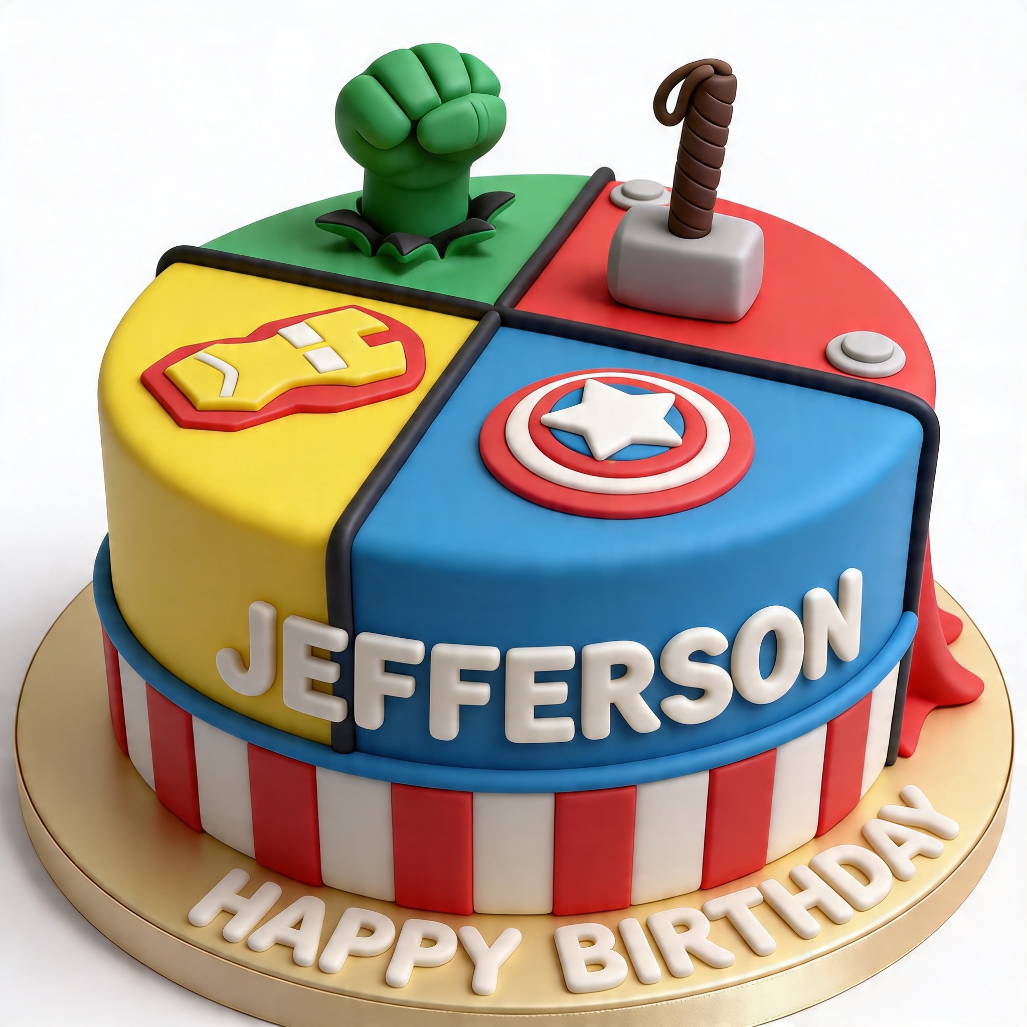 Avengers Superhero Theme Birthday Cake