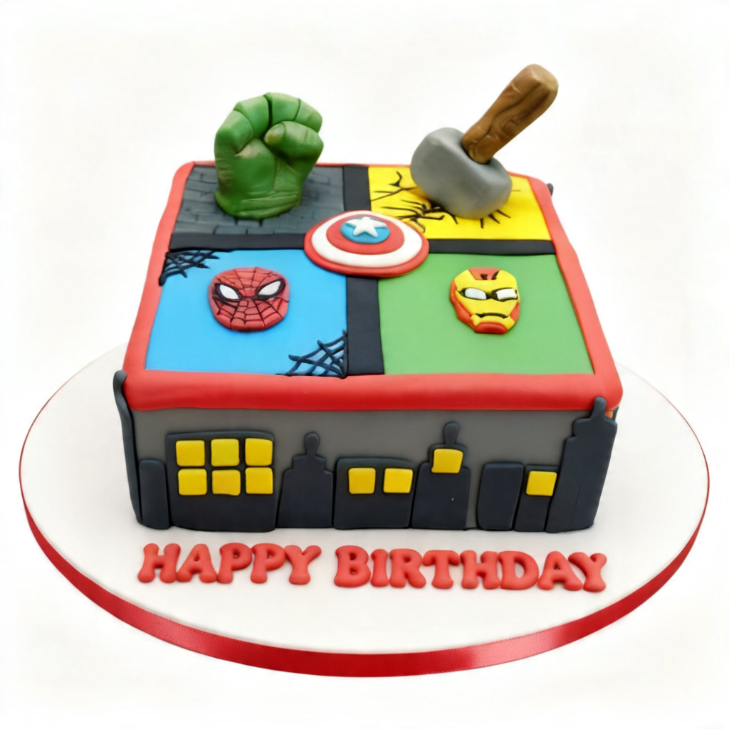 Avengers Superhero Birthday Cake for Kids