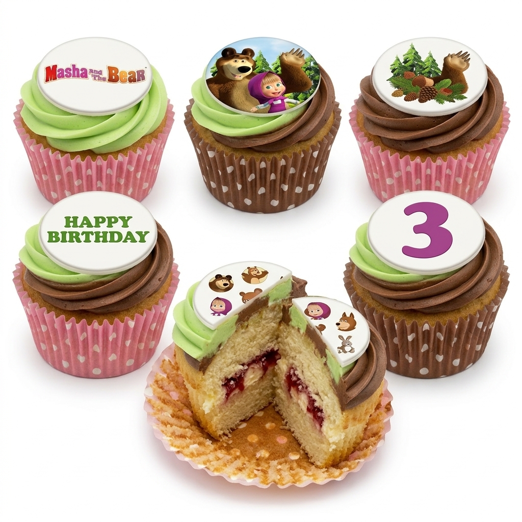 Masha and the Bear Birthday Cupcakes