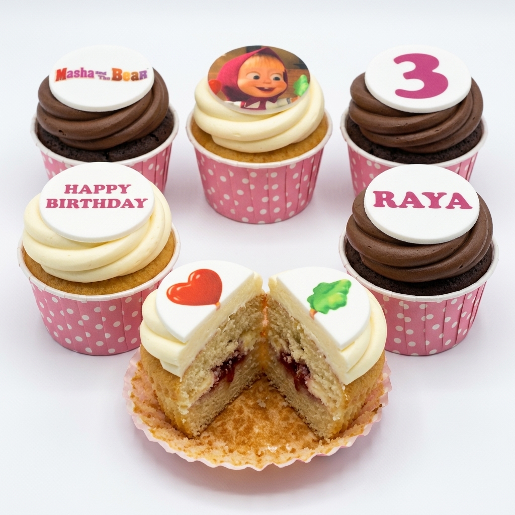 Masha and the Bear Birthday Cupcakes