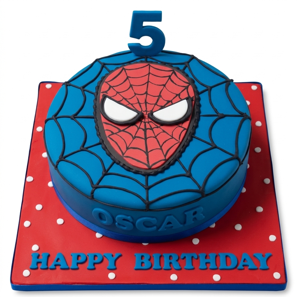 Spiderman Birthday Cake for Kids with Custom Age