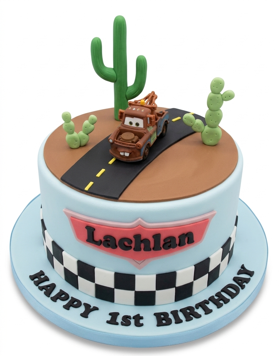 Mater 1st Birthday Cake with Personalised Name