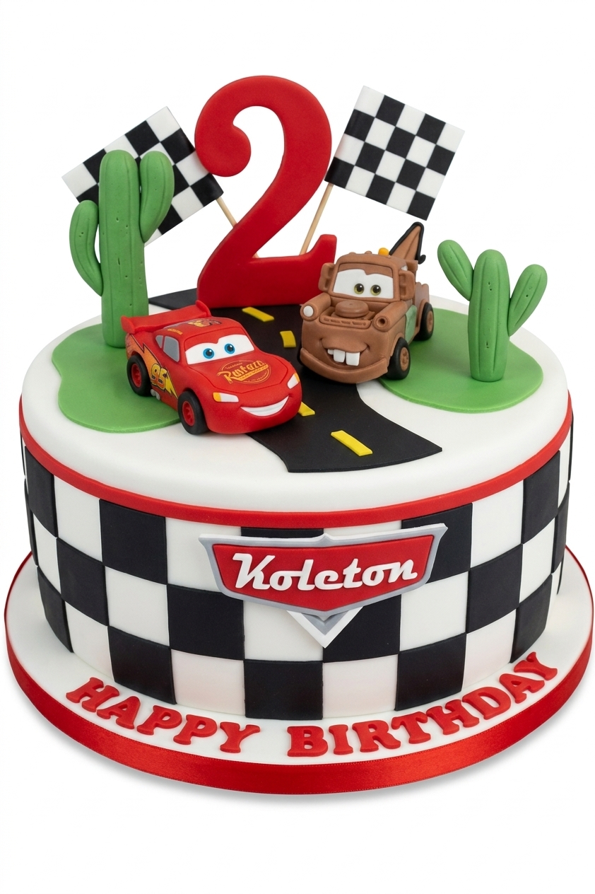 Disney Cars Lightning McQueen & Mater Birthday Cake