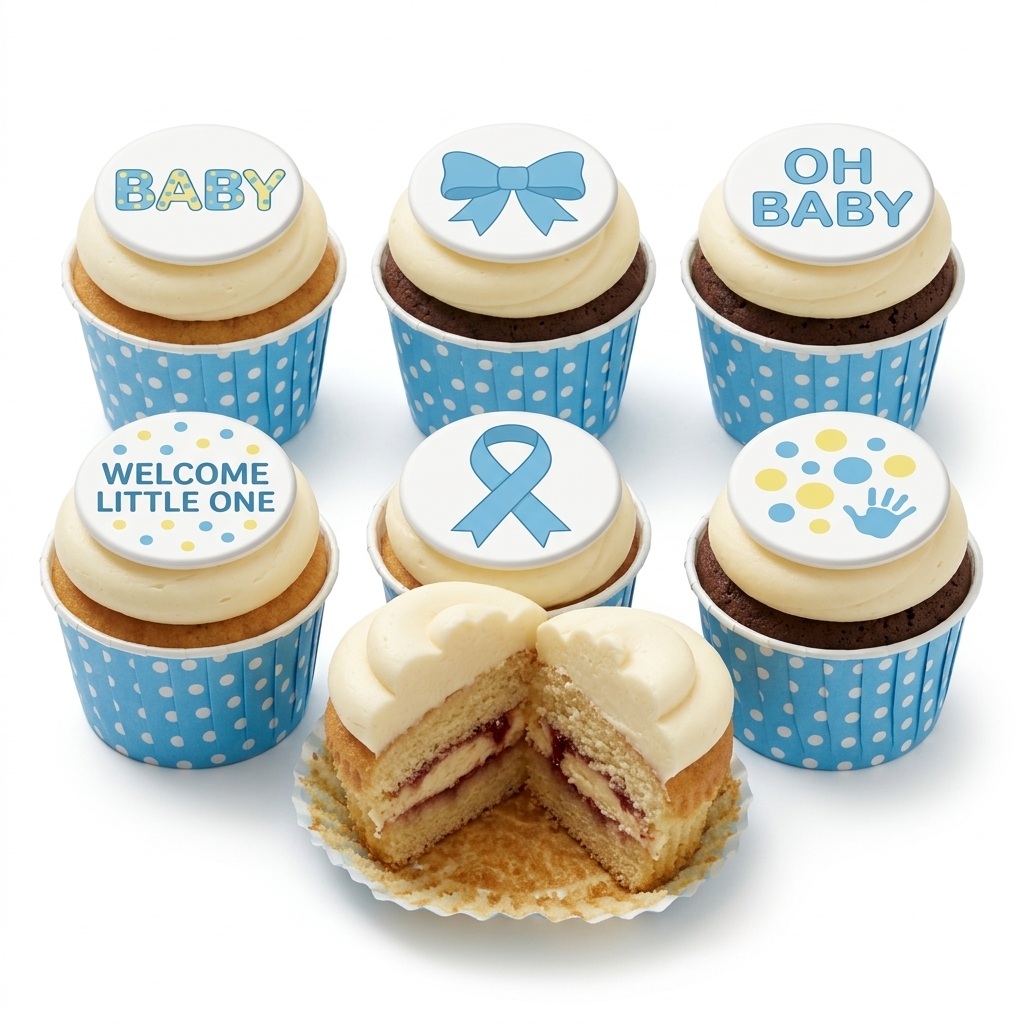 Blue Baby Shower Cupcakes for Boys