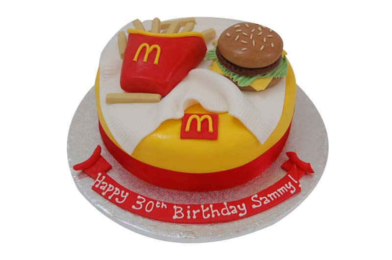 Minion B-day cake, ice cream cake with McDonald toys. | Ice cream cake,  Mcdonalds toys, Cream cake