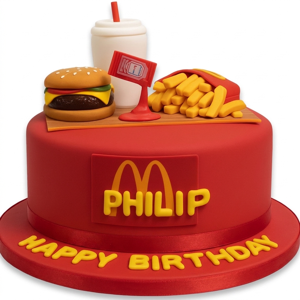 McDonald's Theme Birthday Cake