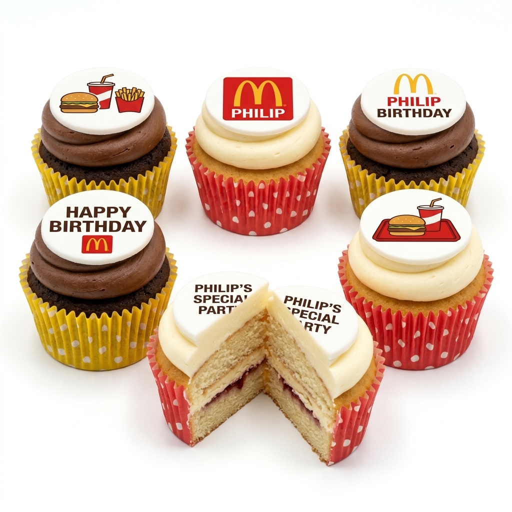 McDonald's Theme Birthday Cupcakes