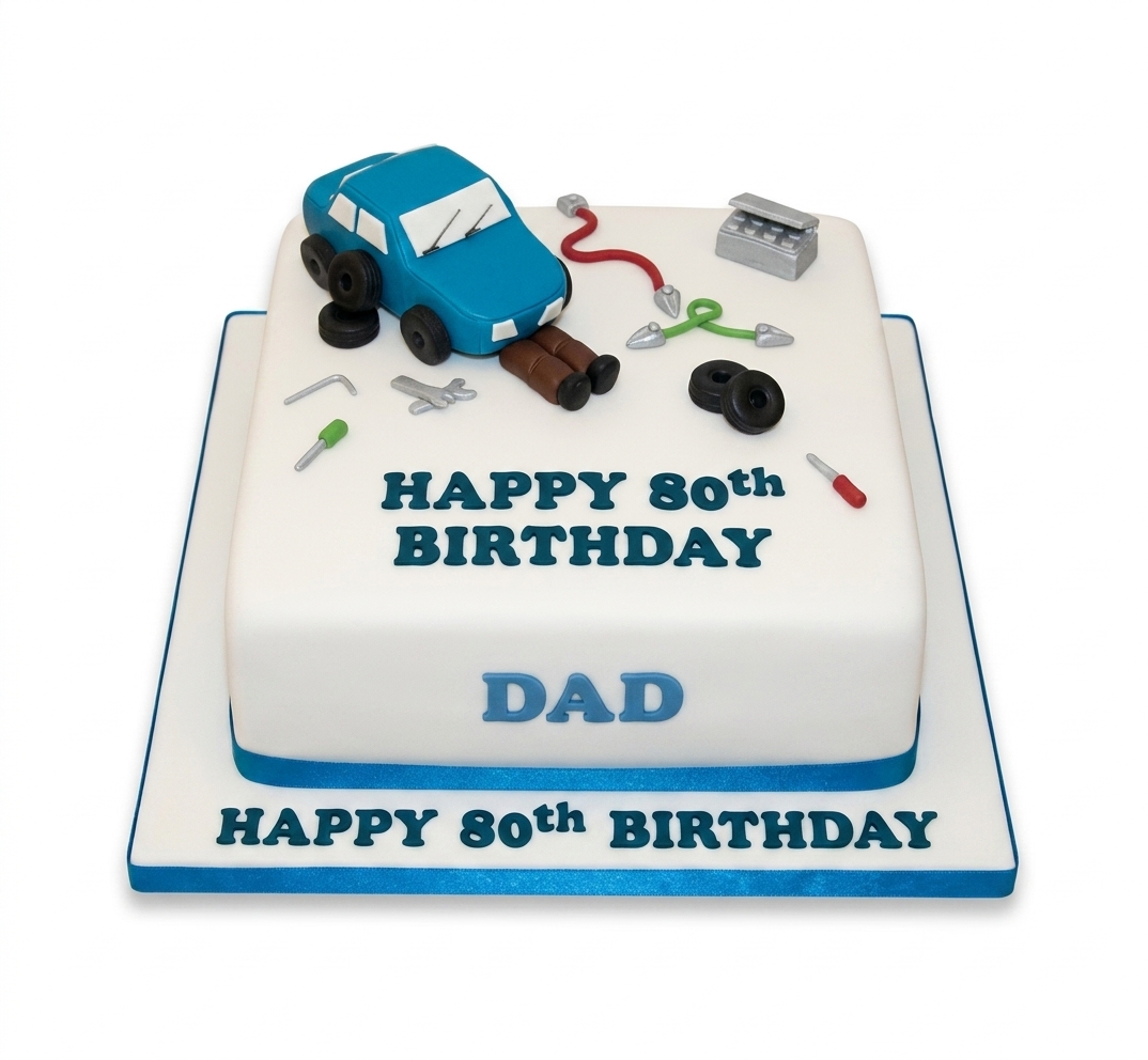 Mechanic Birthday Cake for Him with Custom Age