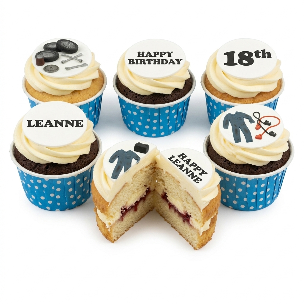 Mechanic Theme Birthday Cupcakes for Him | Custom Age