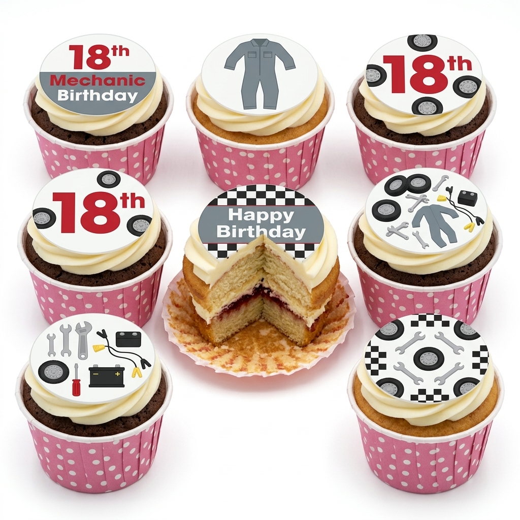 Mechanic Theme Birthday Cupcakes for Him