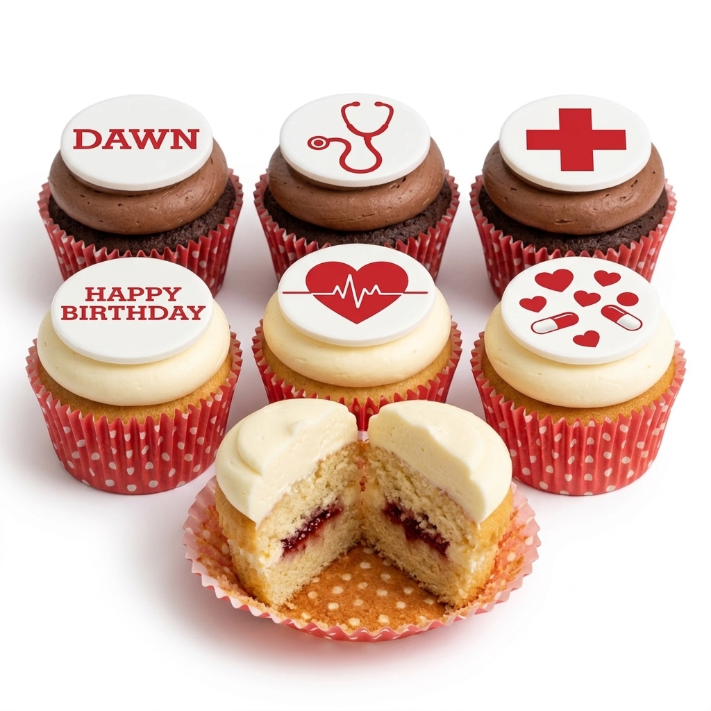 Medical Theme Birthday Cupcakes