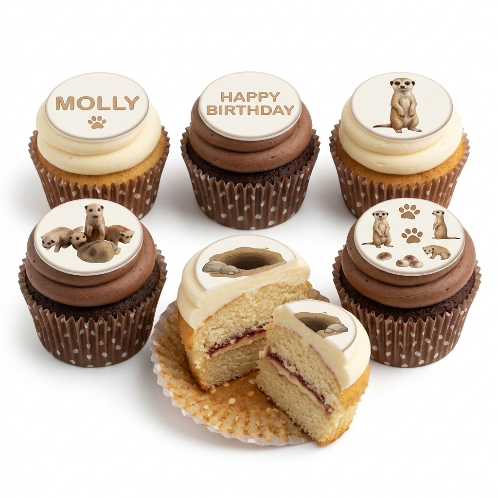 Meerkat Theme Birthday Cupcakes