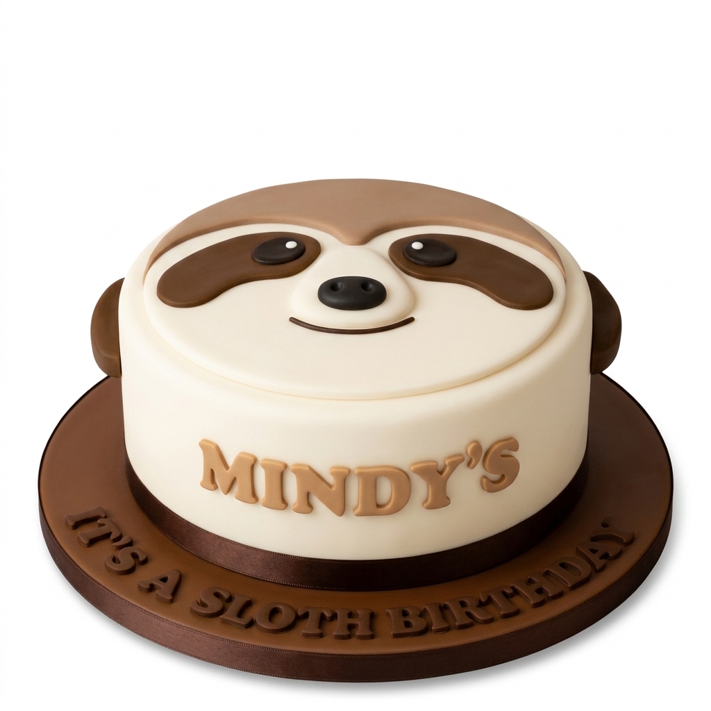 Sloth Birthday Cake with Personalised Name