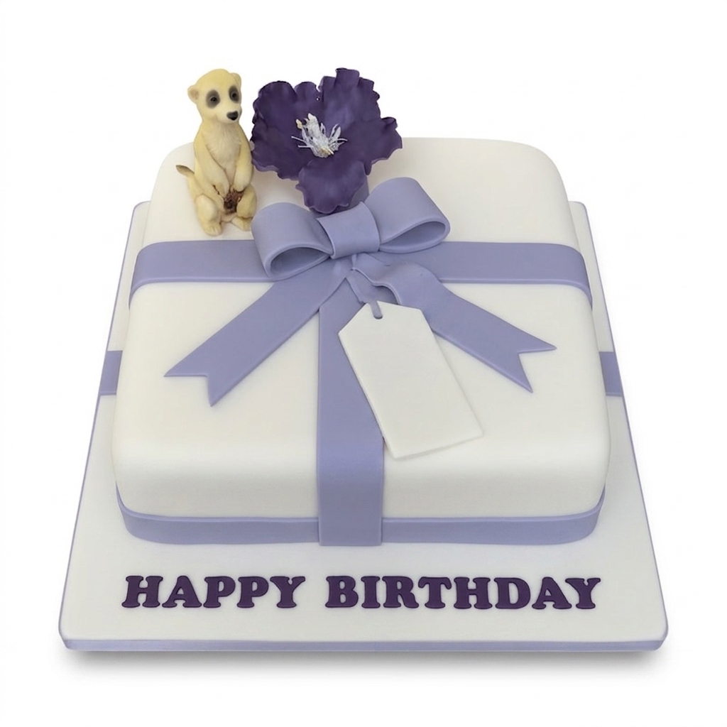 Meerkat Gift Box Birthday Cake