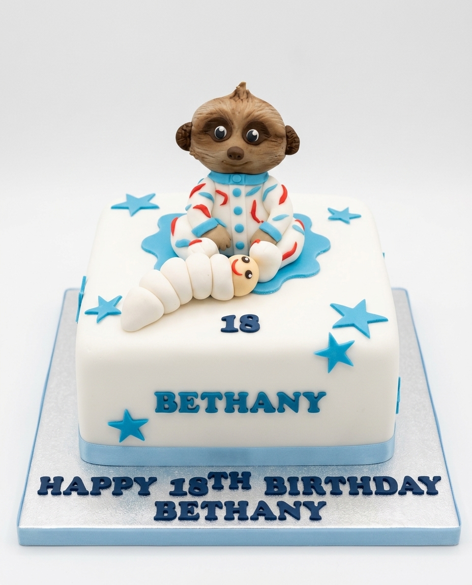 Cute Meerkat Birthday Cake with Custom Age