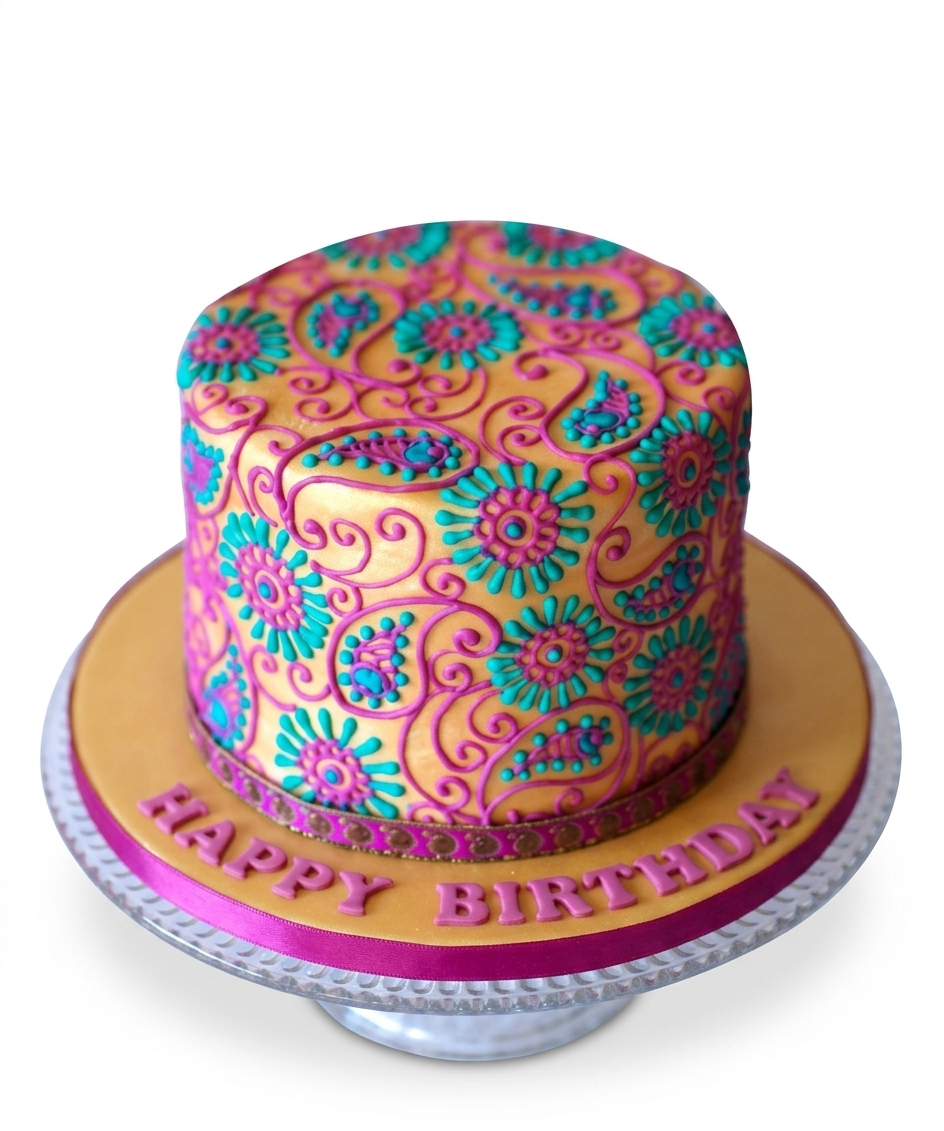 Indian Floral Birthday Cake