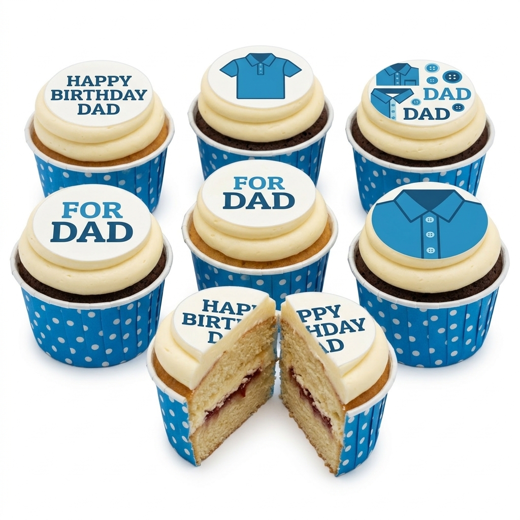 Happy Birthday Dad Shirt Design Cupcakes