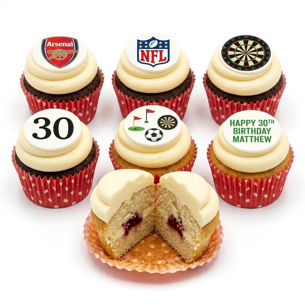 Sports Theme Birthday Cupcakes for Him