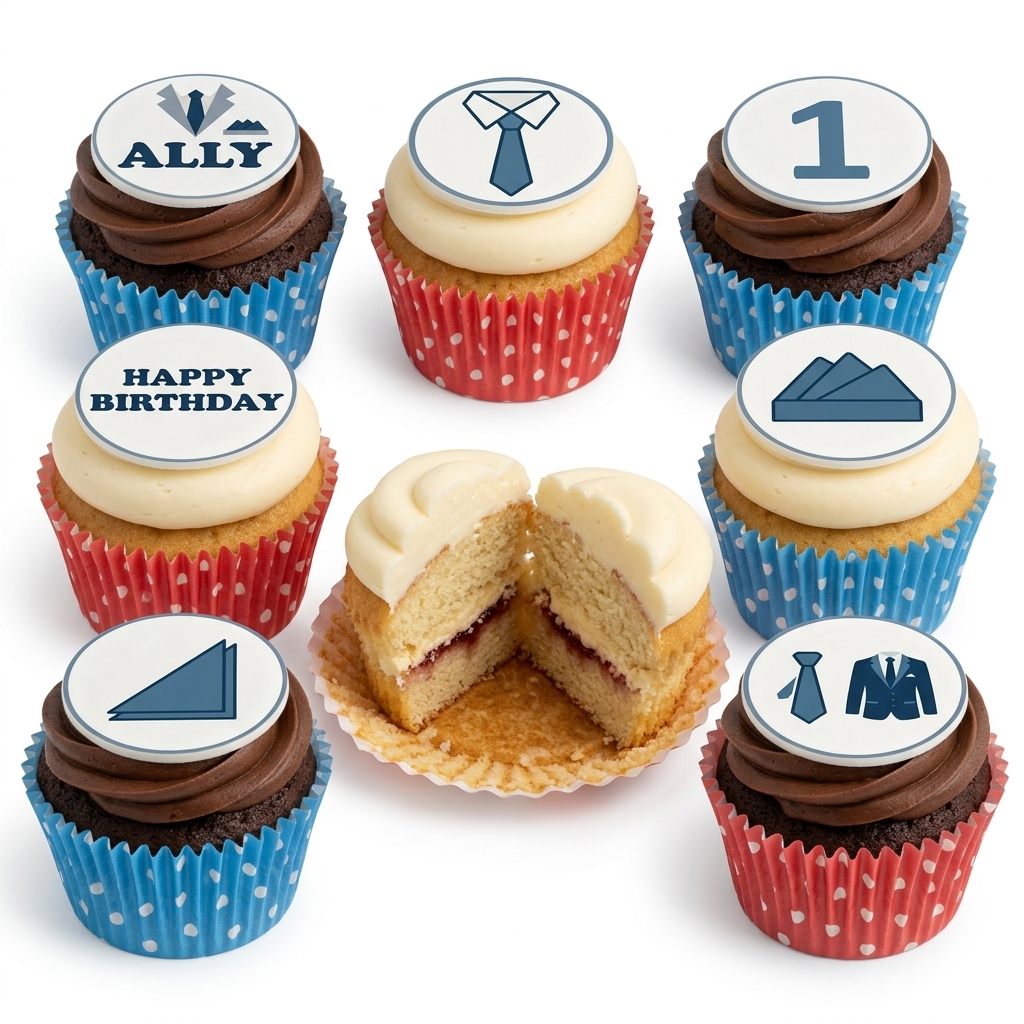 Suit & Tie Birthday Cupcakes
