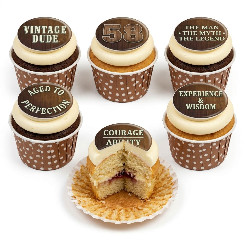 Men's Vintage Wisdom Birthday Cupcakes