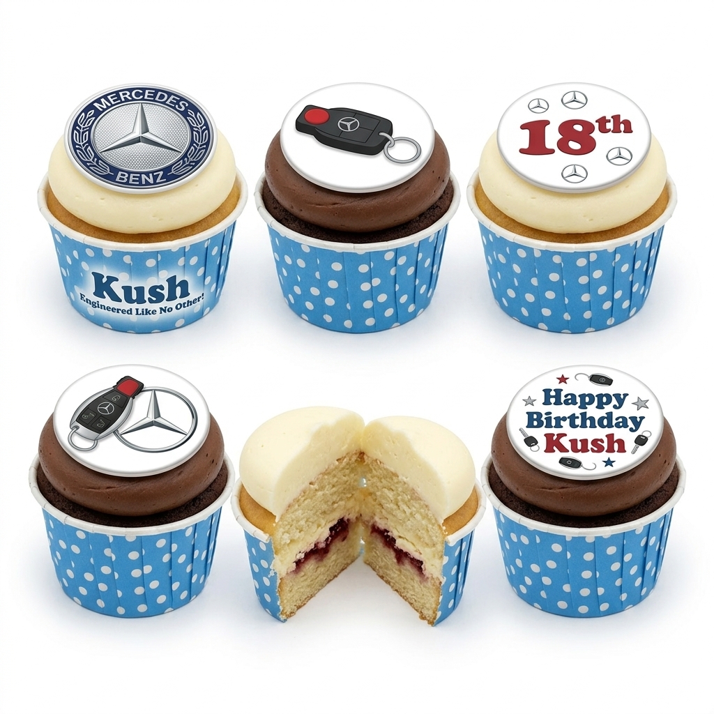 Mercedes Benz Car Theme Birthday Cupcakes
