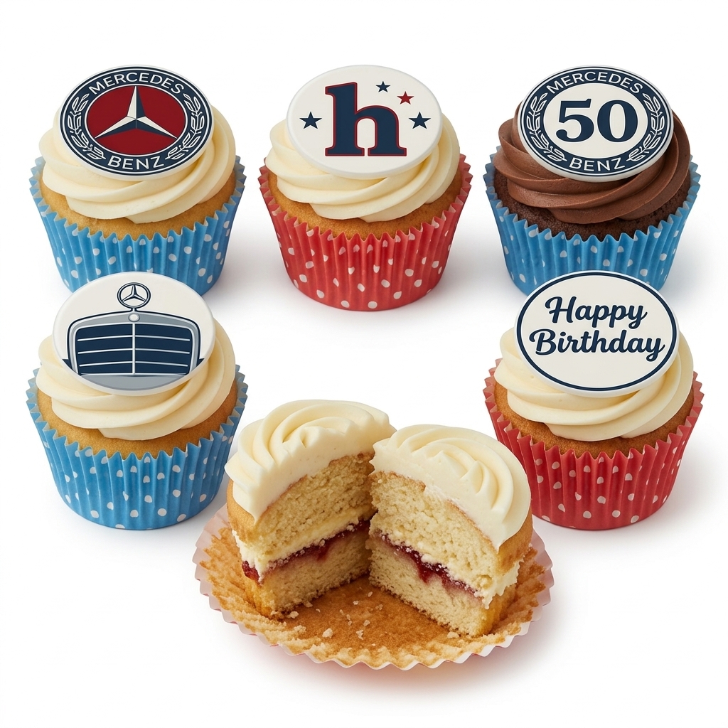 Mercedes-Benz Theme Birthday Cupcakes