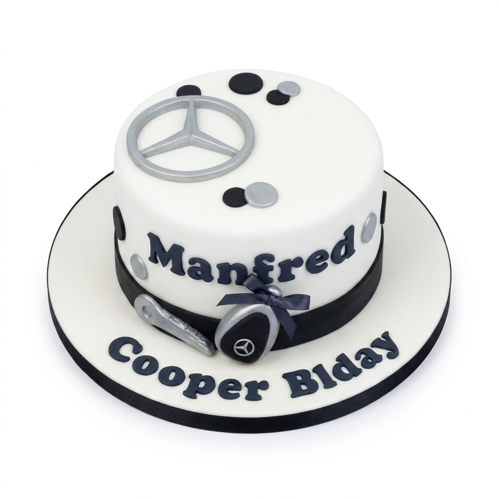 Mercedes Car Theme Birthday Cake for Him