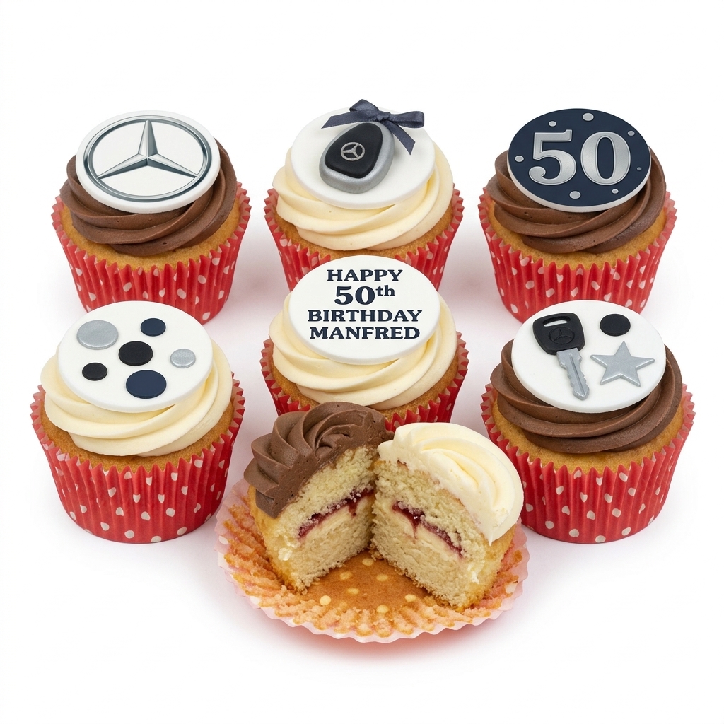 Mercedes Car Theme Birthday Cupcakes