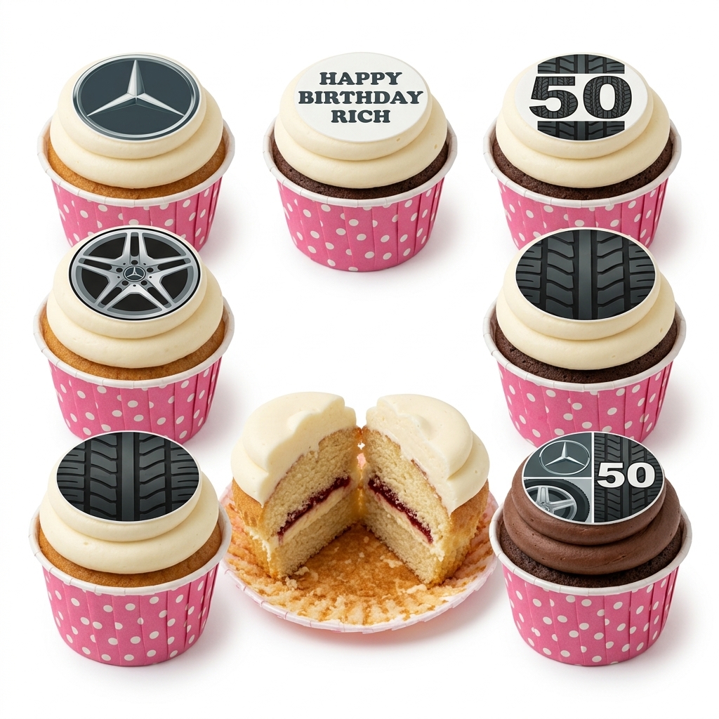 Mercedes-Benz Car Theme Birthday Cupcakes