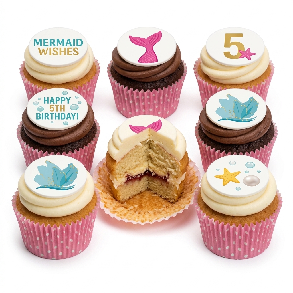 Mermaid Birthday Cupcake Set for Girls