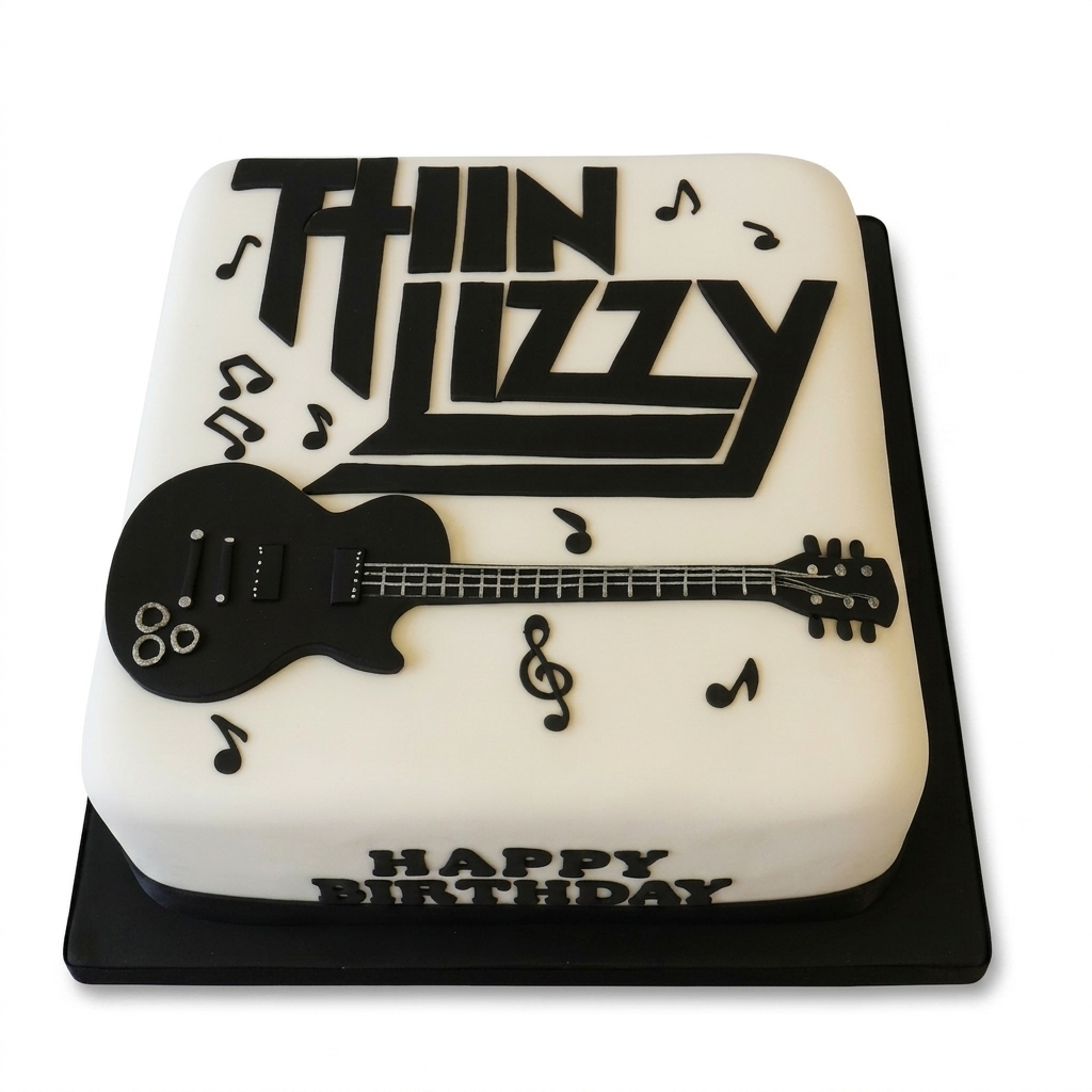 Thin Lizzy Guitar Theme Birthday Cake