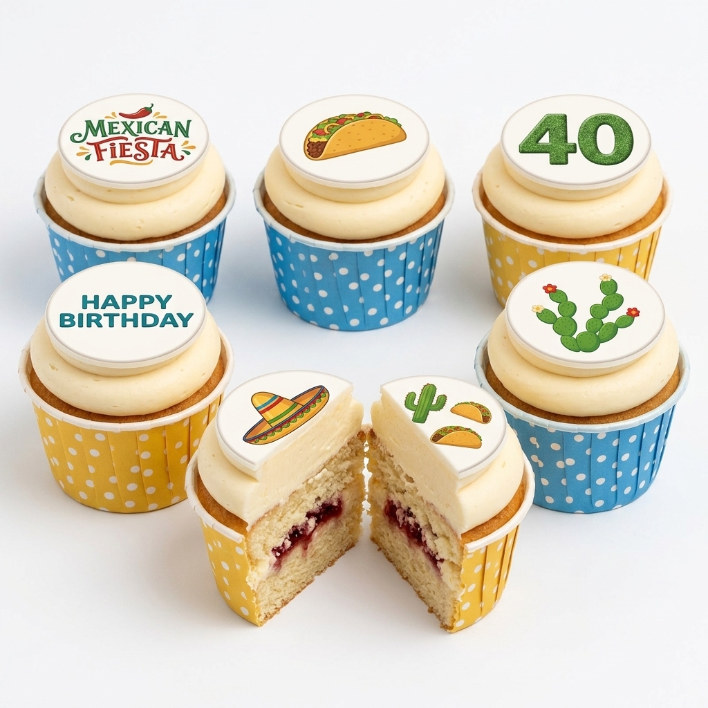 Mexican Fiesta Birthday Cupcakes