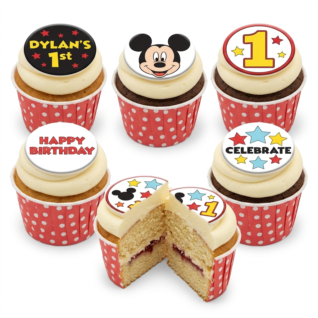 Mickey Mouse 1st Birthday Cupcakes