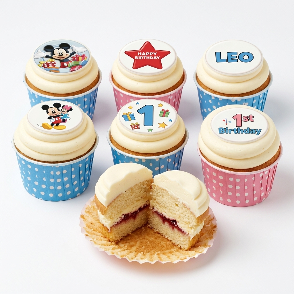 Mickey Mouse 1st Birthday Cupcakes