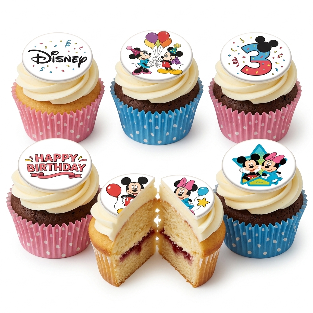 Disney Mickey & Minnie Birthday Cupcakes