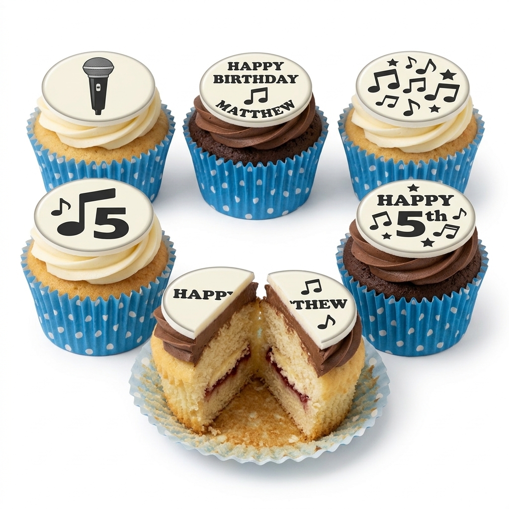 Music Theme Birthday Cupcakes