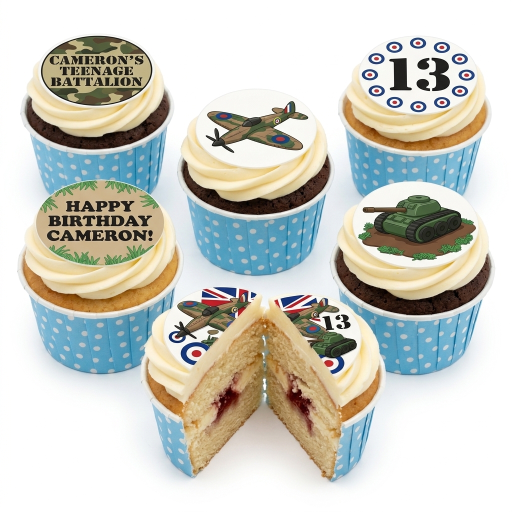 Military Theme Birthday Cupcakes for Boys