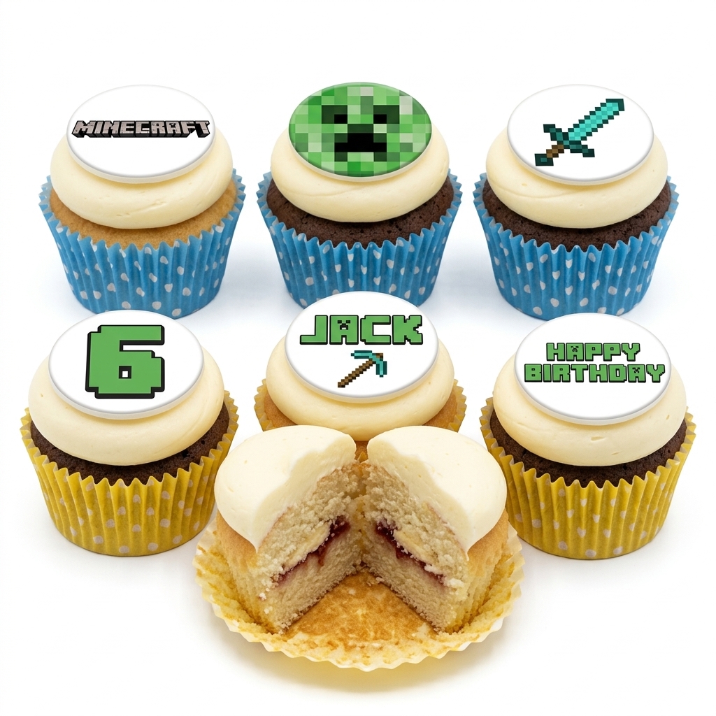 Minecraft Birthday Cupcakes