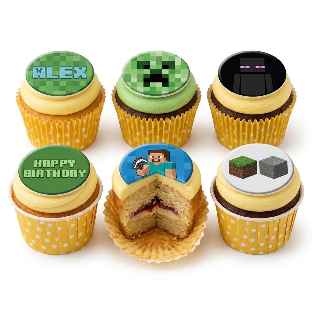 Minecraft Birthday Cupcakes | Personalised Gaming Treats