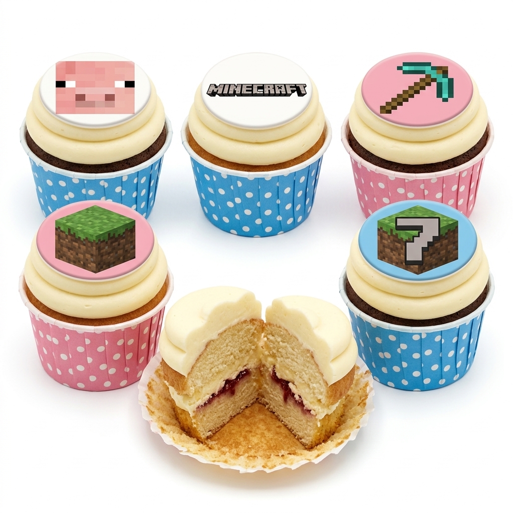 Minecraft Birthday Cupcakes