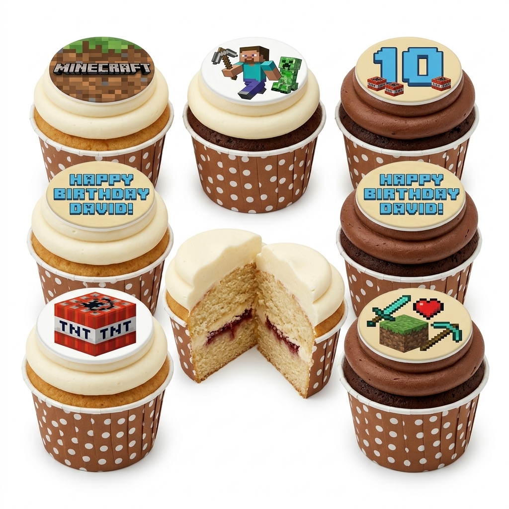 Minecraft Birthday Cupcakes
