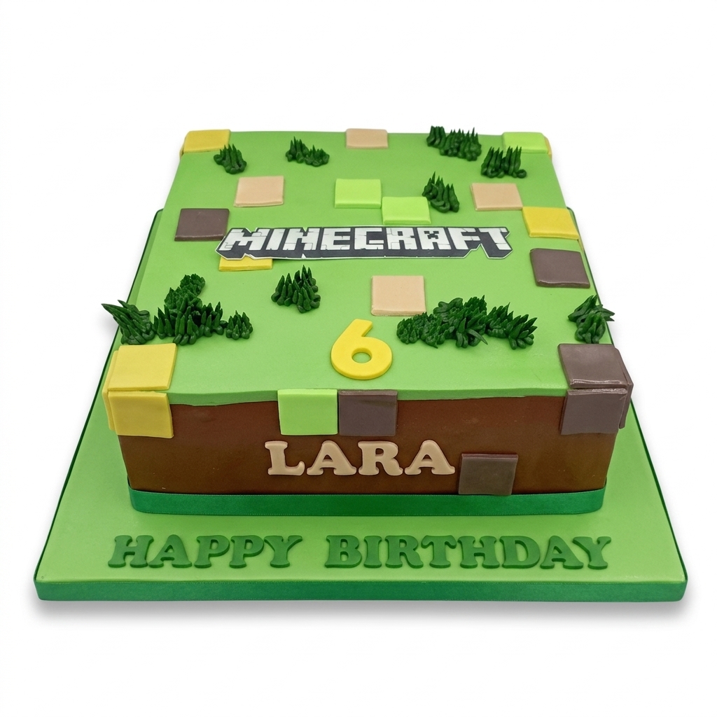 Minecraft Birthday Cake with Custom Age & Name