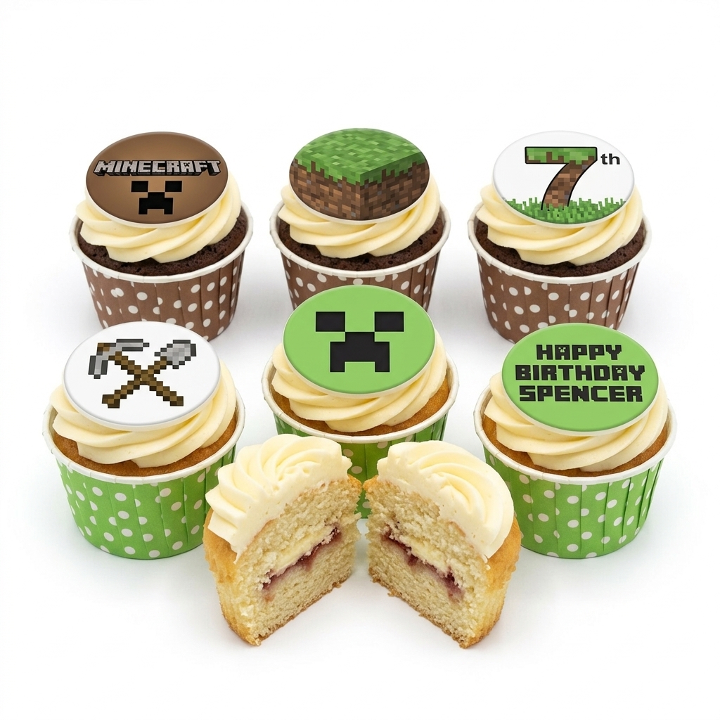 Minecraft Birthday Cupcakes