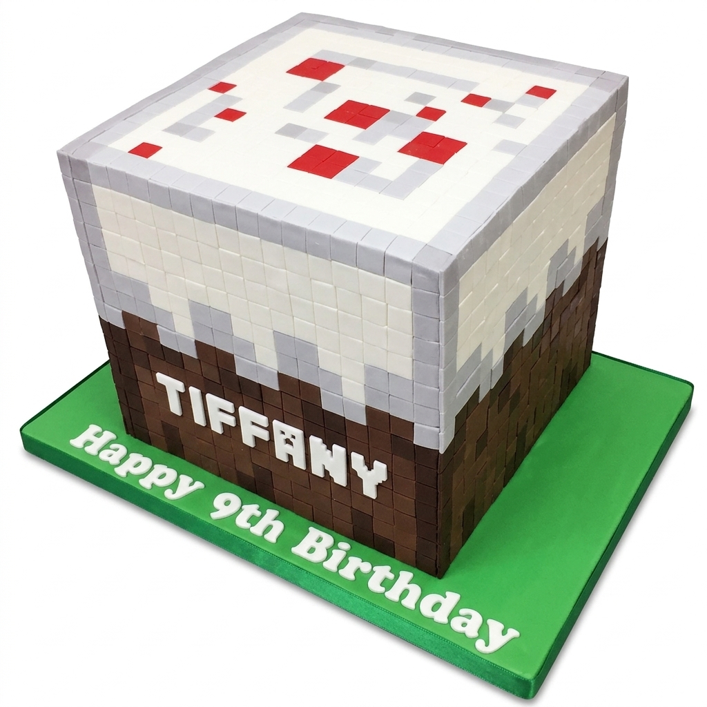 Minecraft Style Gaming Birthday Cake