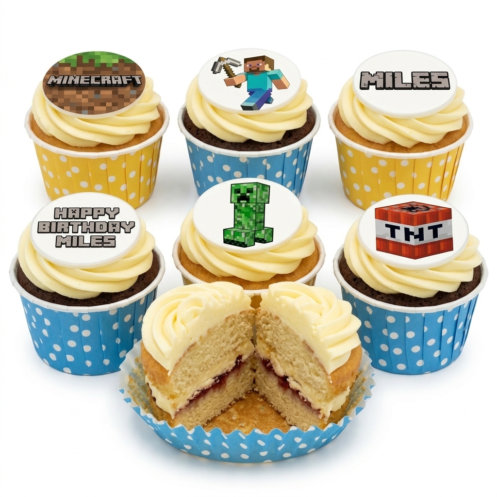 Minecraft Birthday Cupcakes