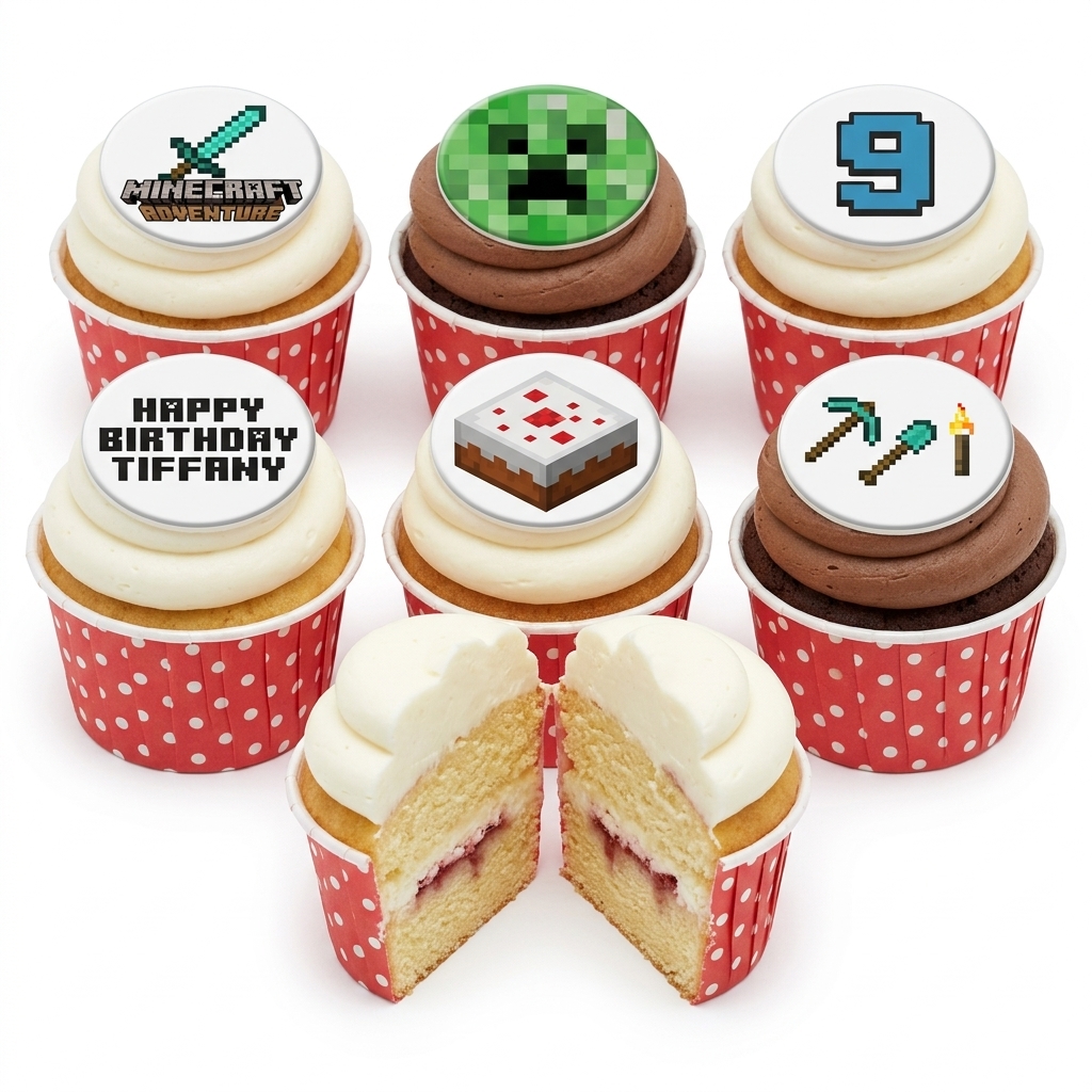 Minecraft Birthday Cupcakes for Kids